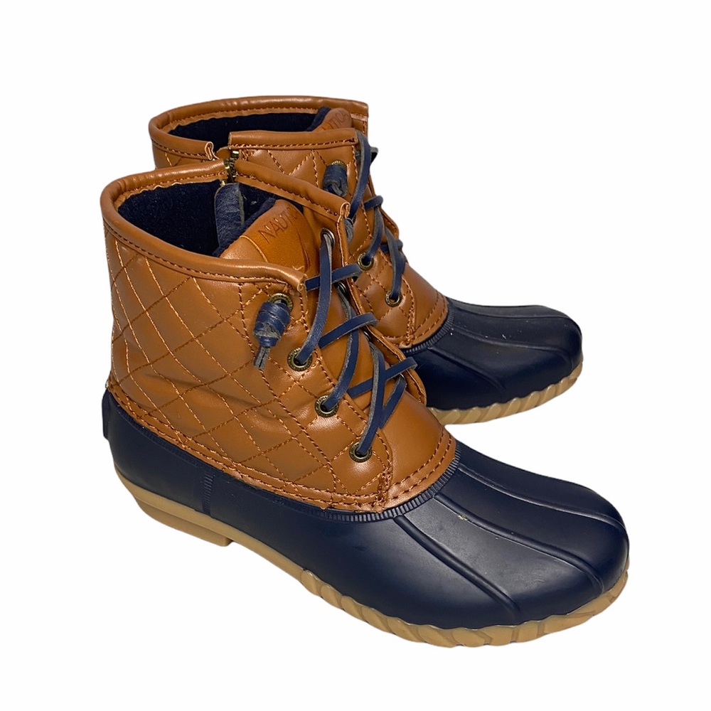 Nautica Blue/Brown Duck Boots Sz 6